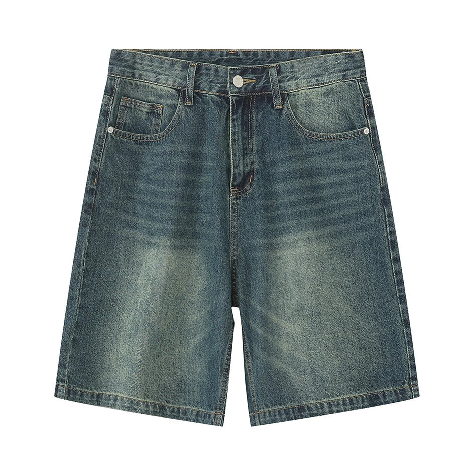 Vintage Washed Blue Denim Shorts