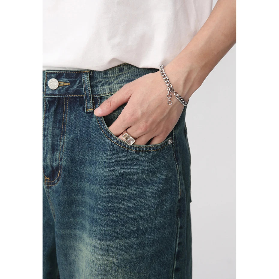 Vintage Washed Blue Denim Shorts