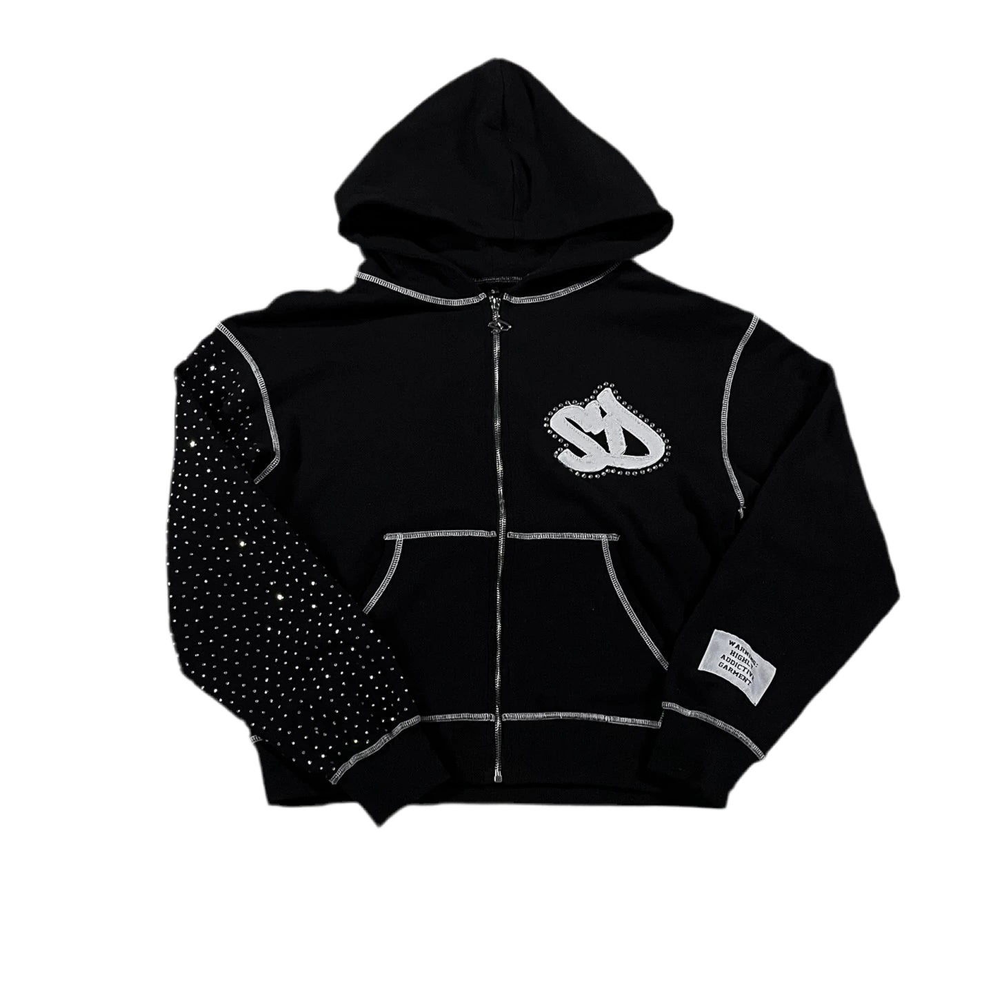 SD Rhinestone Zip