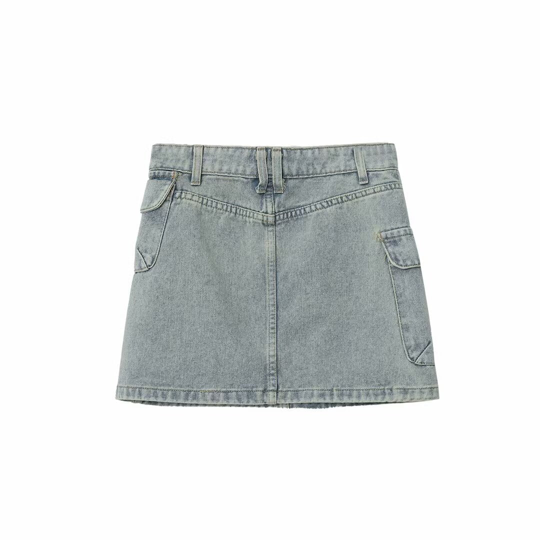 Pocket Denim Skirt