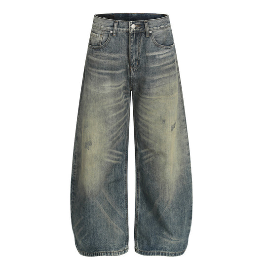 Washed Distressed Denim Jeans