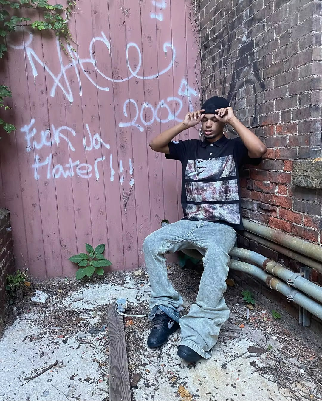 Comic Split-Screen Retro Grainy Pattern Printed T-Shirt Trend Street Hip-Hop Y2K Black Polo Shirt Men Summer New Versatile Tops