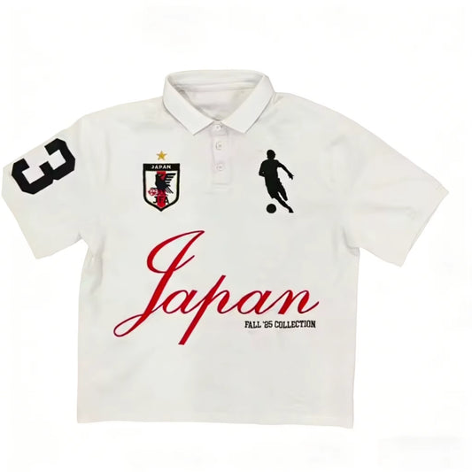 Karakura Navy Y2K High Street Punk European and American Spring Summer New Men Retro POLO Shirt Cross Print Top Harajuku