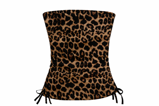 Dark Leopard Print Tube Top