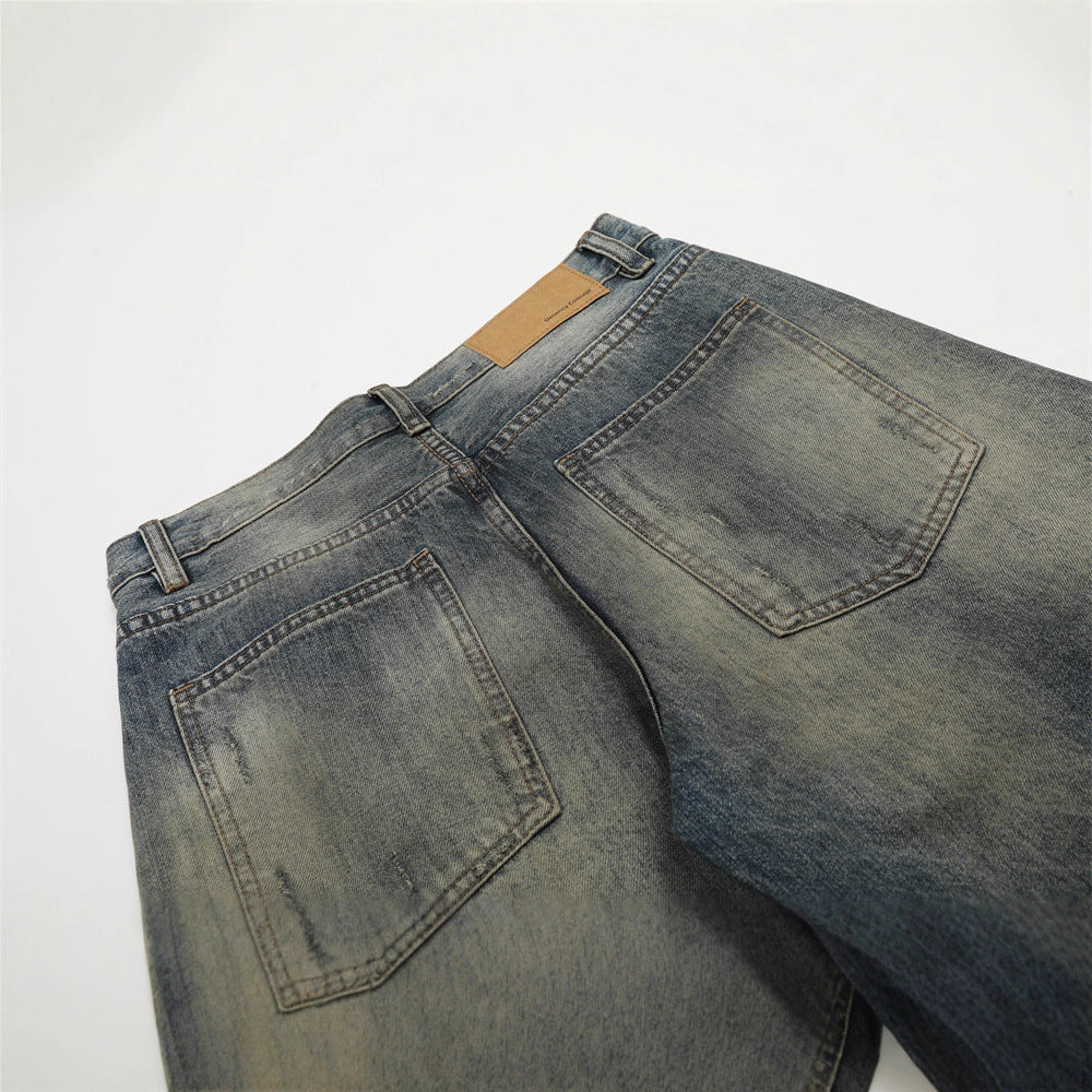 Washed Distressed Denim Jeans