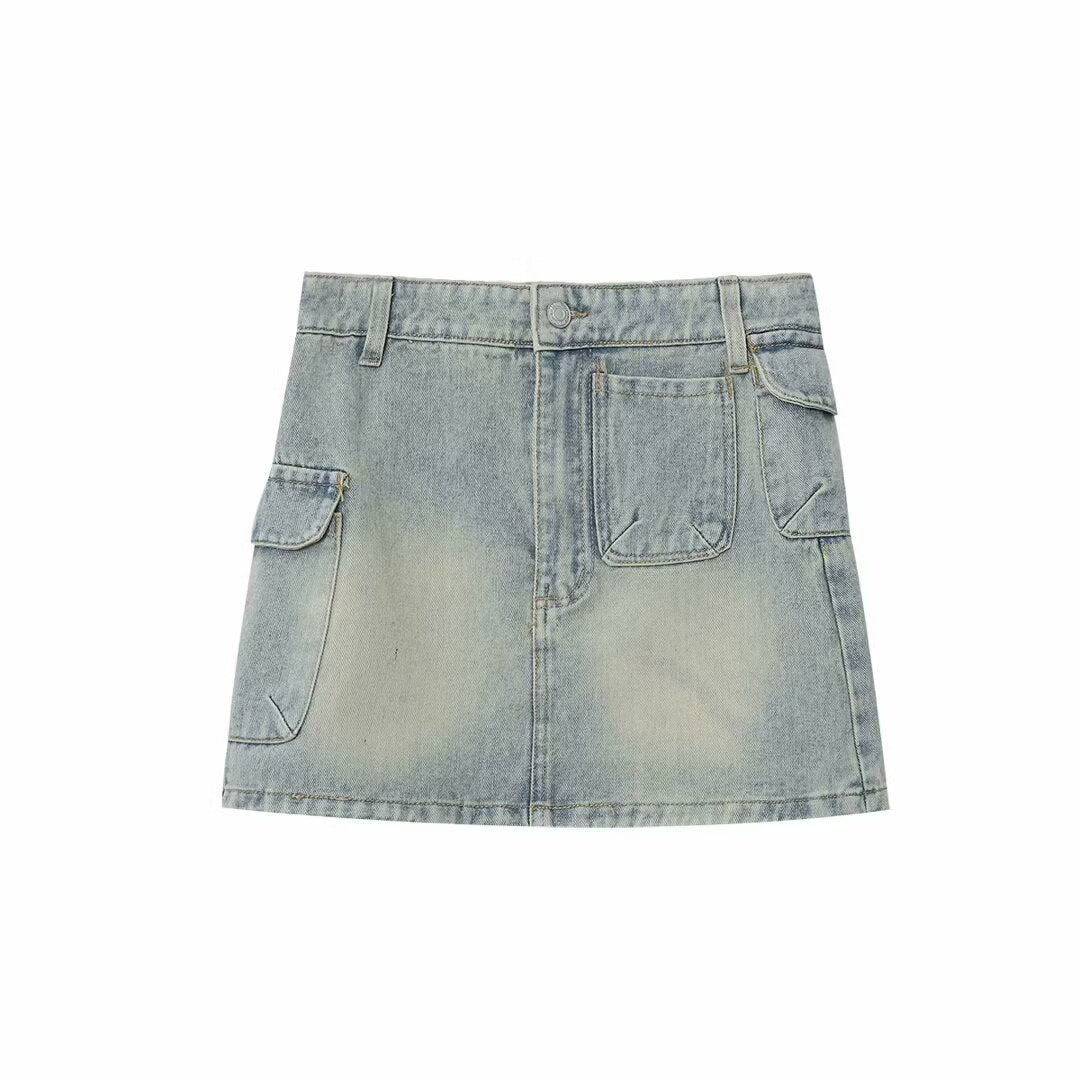 Pocket Denim Skirt