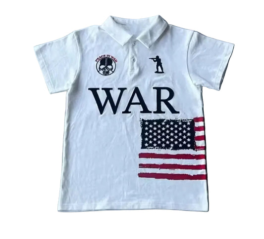 Men Casual Embroidery Cotton Top Baseball Clothing Haunted Mound Polo Shirt America Retro Street Hip Hop Short Sleeve Shirt Y2K