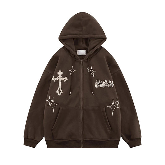 Cross Embroidery Hoodie 